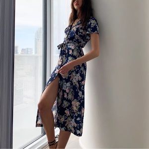 Wilfred Blue Floral Midi Shirt Dress